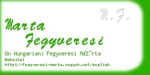 marta fegyveresi business card